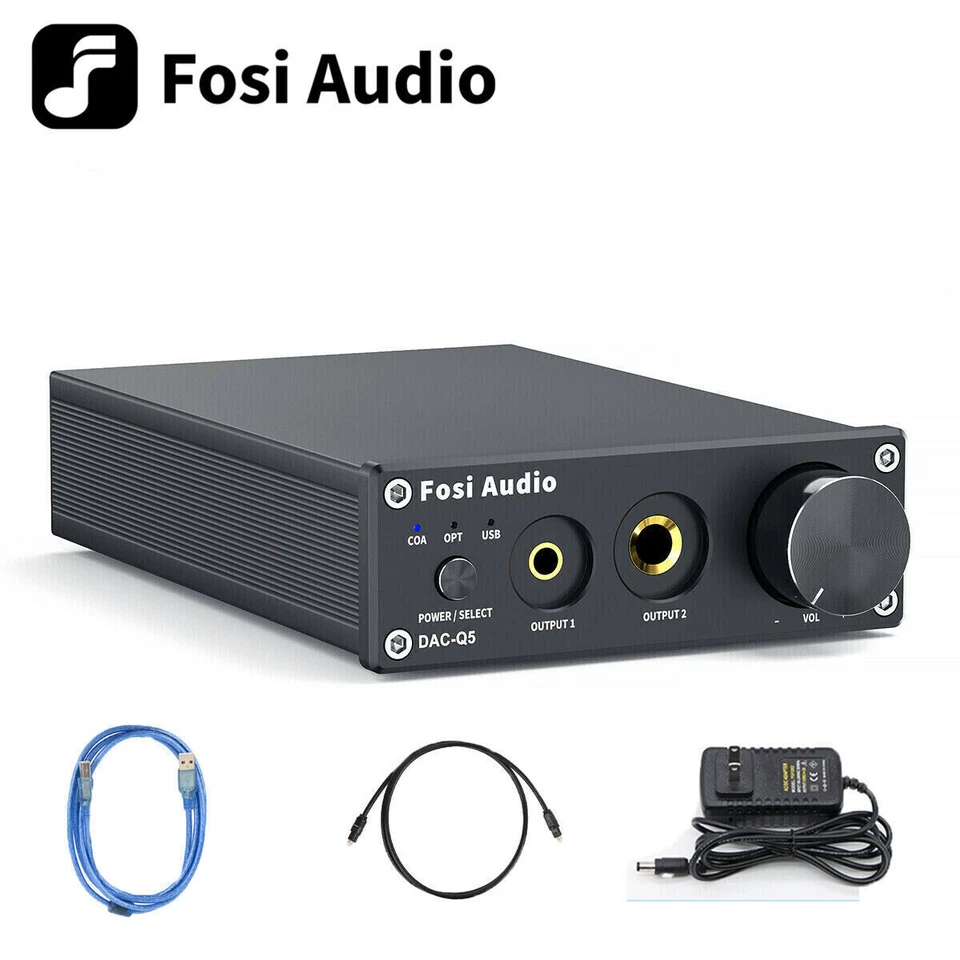 Fosi Audio Q5 Headphone Amplifier DAC w/Bass Treble Control Digital to Analog AU - Image 1 of 4