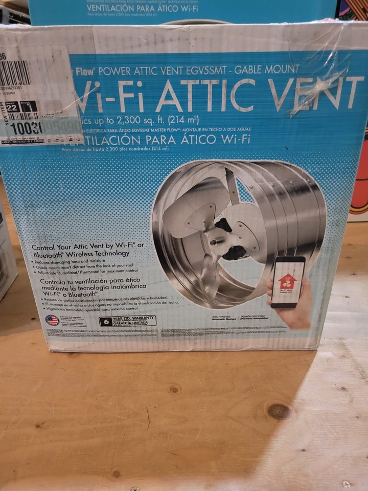 Master Flow Power Attic Vent EGV5 Gable Mount 2300 sq ft WiFi | eBay