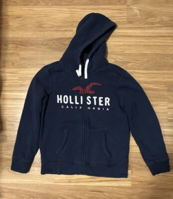 Sudadera con Capucha Hollister Forrada Sherpa Para Hombre Cremallera Completa, Azul Marino, Mediana Foto 1 de 4