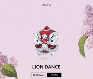 CHARM ARGENT 925 CHINESE LION DANCE PENDENTIF FEMME - Imagen 1 de 3