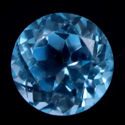 5.58 克拉天蓝色黄玉巴西圆形 10 毫米。 — 第 1/4 张图片