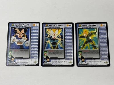 3 Cartas Dragon Ball Z DBZ CCG Vegeta Nivel 1-3 Cartas 167 168 169 Poderoso Príncipe Foto 1 de 2