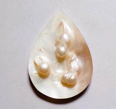 53.70 Cts Natural Mother of Blister Pearls Cabochon Loose Gemstone 52X37X4MM - Image 1 of 3
