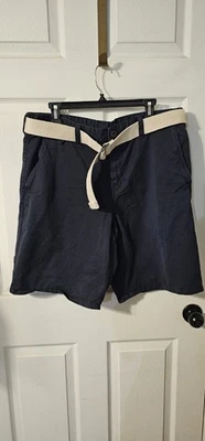 Size 36 Northwest Territory Mens Shorts Navy Blue Belted Short Twill Chino - Image 1 of 4