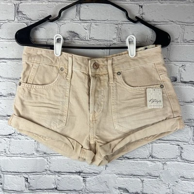 Free People We The Free Beginners Luck Low Rise Slouch Denim Shorts Pink 25 NWT - Image 1 of 4