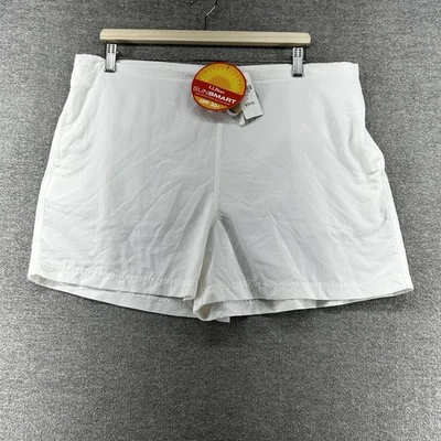 LL Bean Swimwear Shorts Women Size Large White Lined UPF 50 NEW - Image 1 of 4