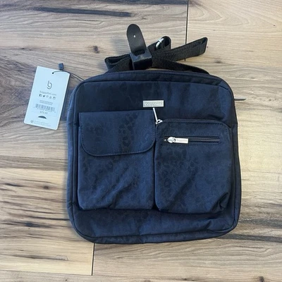 Bolsa tiracolo bagalini Canyon preta nylon chita padrão em relevo nova com etiquetas - Imagem 1 de 4