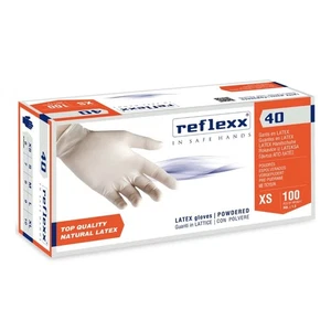 Guantes Látex Desechable Reflexx40 Blancos Con Polvo 100 Pzas. Médico Limpieza - Imagen 1 de 2