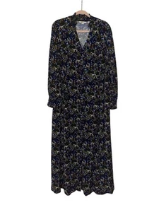 Boden Women’s 16/18L Maxi Shirt Dress Button Jersey Cheetah Floral Novelty L/S - Picture 1 of 13