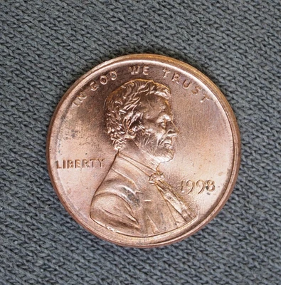 1998 Lincoln Cent Broadstrike US Mint Error coin 1c Broadstruck - Image 1 of 2