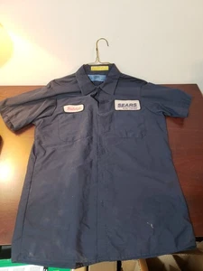 Sears Auto Center Work Uniform Shirt with Badge Size M - Retail Collectable RARE - Picture 1 of 5