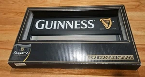 Guinness Beer Mirrored Coat Hanger Bar Pub Mirror Sign 22"×14" NEW - Picture 1 of 7