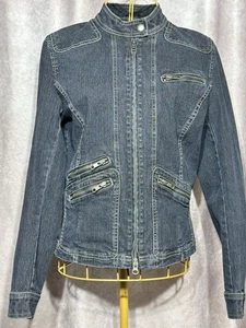 City DKNY-Vintage-Moto style-Denim Jacket Women’s Size 6 Excellent Condition - Picture 1 of 12