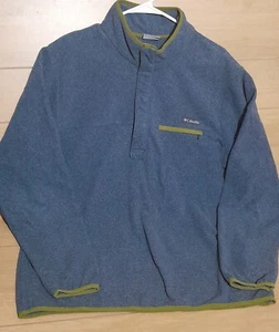 Columbia Lightweight 1/4 Snap Fleece Long Sleeve Pullover Men's Large Gray/blue - Picture 1 of 5