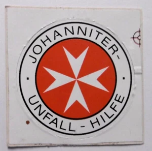 Werbe-Aufkleber Johanniter Unfall Hilfe Rettungsdienst Hilfsdienst 4 cm 80er - Bild 1 von 1