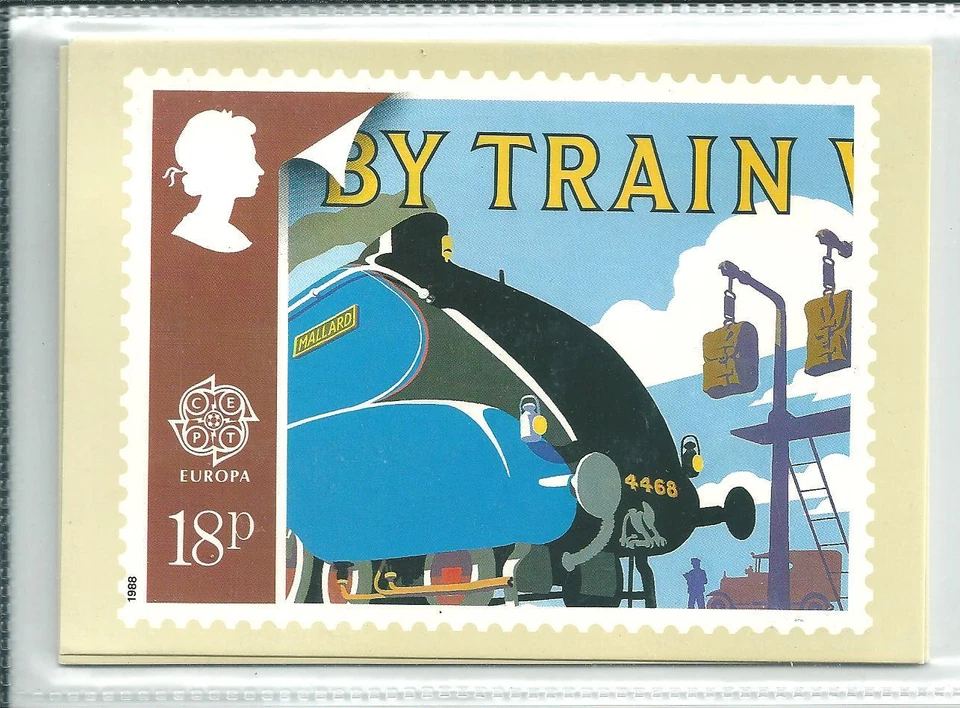 GB - PHQ CARDS -1988 - EUROPA - TRANSPORT  - BACK - FDI/SHS - COMP SET  USED - Image 1 of 1