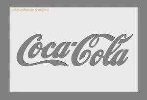 STENCIL, 'Coca Cola Logo' 125/190 micron mylar  A5/A4/A3 Reusable Mylar - Picture 1 of 2