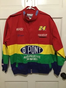 Vintage NASCAR Jeff Gordon Dupont Racing Chase Authentics Jacket Rainbow Sz L - Picture 1 of 6