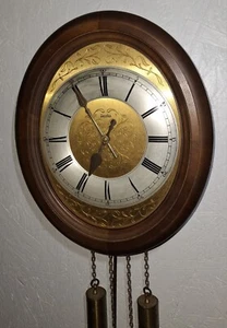 VINTAGE ZENTRA 2 WEIGHT WAG ON WALL REGULATOR CHIME CLOCK WORKING 8 DAY+PENDULUM - Picture 1 of 7