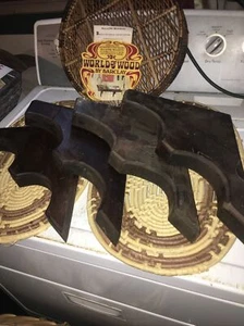 WORLD OF WOOD BY BARCLAY WOOD BRACKETS CORBELS WALNUT 4 PIECES 9X12"X 1.5" - Picture 1 of 7