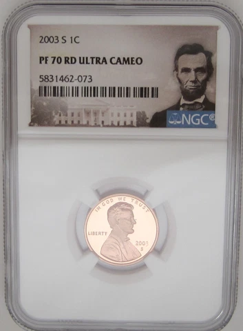 2003-S Lincoln Memorial Cent NGC PF70 RED ULTRA CAMEO - Grade GEM PROOF Cover