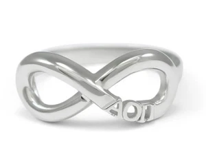 Alpha Omicron Pi Sorority Sterling Silver Infinity Ring | Sorority Jewelry - Picture 1 of 3