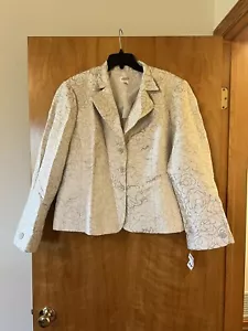 Talbots Blazer Suit Jacket Floral Print Glitter Metallic Vintage NWT Size 20 - Picture 1 of 17