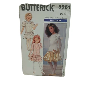 Vestido Butterick 5961 Niñas Cintura Caída 7-8 Patrón Costura Talla 8 Corte Completo - Imagen 1 de 4