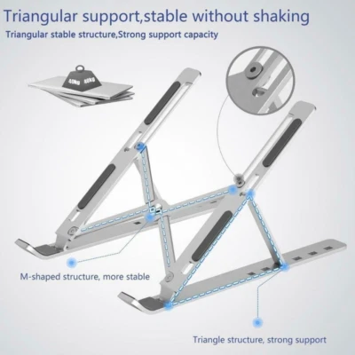 Adjustable Foldable Laptop Stand Bracket Aluminium Notebook Support Holder - Image 1 of 4