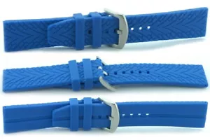 OFFSHORE DIVING SILICON DIVE WATCH STRAP - BLUE 24,22,20mm - Picture 1 of 1