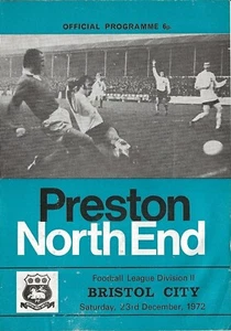 Football Programme PRESTON NORTH END v BRISTOL CITY Dec 1972 - Picture 1 of 1
