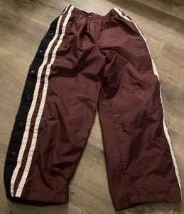 Kids Holloway Track Wind Pants Sz YS Green Athletic Lined Maroon Pockets UNISEX - Picture 1 of 9