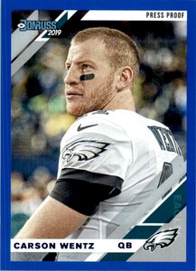 2019 Donruss Press Proof Blue #202B Carson Wentz