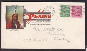 PLAINS HOTEL,CHEYENNE, WYOMING, "CHIEF LITTLE SHILD" - Picture 1 of 2