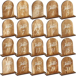 Wooden Table Numbers with Base Rustic Wedding Centerpieces Fresh Style 20pcs - Picture 1 of 6