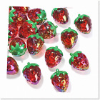 20 pièces perles de fraise acrylique rouge vif - couleurs AB plaquées charmes de fruits pour