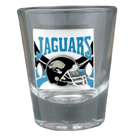 Jacksonville Jaguars Sculpted Shot Glass 2 oz Round NFL Sports Football Fan Team Cover