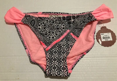 NWT So Black White Pink Bikini Bottom M Juniors SR$32 - Изображение 1 из 2