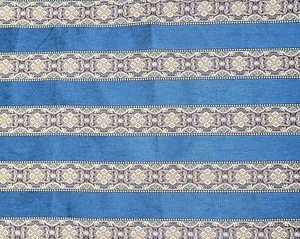 Vintage 1.5 yards chenille blend robin egg blue stripe upholstery fabric - Picture 1 of 4