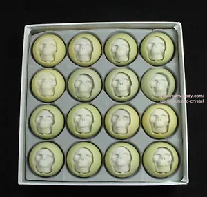 Top! Beatiful 16 pz di scheletro viso teschio intagliato fatto a mano - Foto 1 di 6