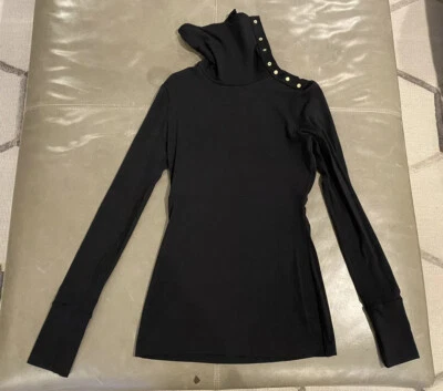 NUEVO SIN ETIQUETAS DVF Diane Von Furstenberg Mujer Tortuga Snap Up Embudo Cuello Pequeño $295 Foto 1 de 4