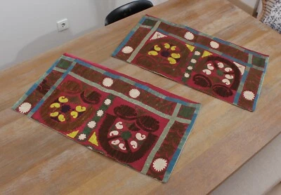 Funda de Almohada Suzani Uzbeko JUEGO DE 2 piezas 15.75" x 27.95" Envío Rápido GRATIS 13885 Foto 1 de 4