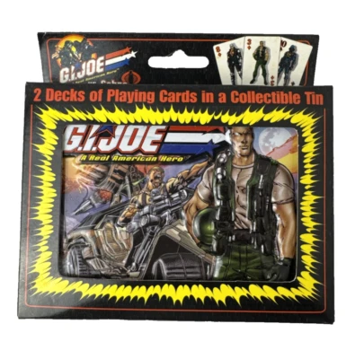 GI Joe 2 barajas de cartas en lata coleccionable (nueva) de colección Foto 1 de 4