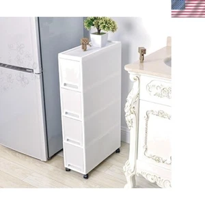 Narrow Slim Rolling Storage Cart and Organizer, 7.1 inches Kitchen Storage Ca... - Picture 1 of 4