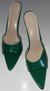 Peep Toe Stilettos, High Heels, Pantoletten, Grün, Gr, 43 eher 44 - Bild 1 von 9
