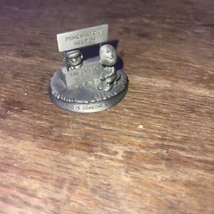 Hallmark Peanuts Gallery "BEING THERE" Lucy & Charlie Brown Pewter Figurine VTG - Picture 1 of 5