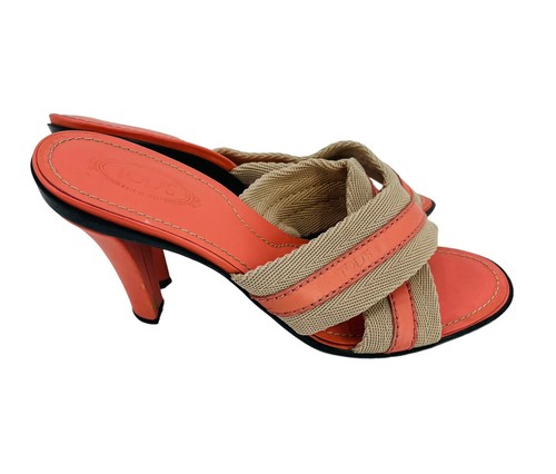 TOD’S Tod's sandalo donna color pesca incrociato incrociato tacco
