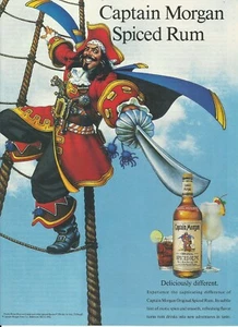 1993 Captain Morgan Original Spice Rum Illustrated Pirate vintage Print AD - Picture 1 of 1