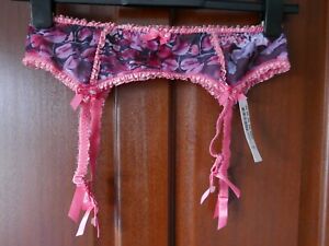 Freya 'Monet' Suspender Belt, Size Large, Pink Floral, Ruffles, BNWT