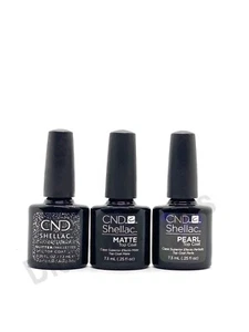 Abrigo superior colección CND Shellac Alluring Trilogy mate, brillo y perla 0,25 oz - Imagen 1 de 5
